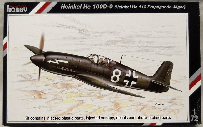 Special Hobby 1/72 TWO Heinkel He-100 D-0 - He-113 Propaganda Fighter - (He100D-0), SH72115 plastic model kit